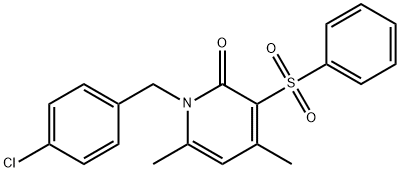 1-(4-CHLOROBENZYL)-4,6-DIMETHYL-3-(PHENYLSULFONYL)-2(1H)-PYRIDINONE 结构式