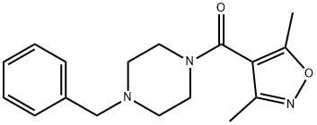 (4-BENZYLPIPERAZINO)(3,5-DIMETHYL-4-ISOXAZOLYL)METHANONE 结构式