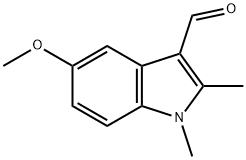 5-甲氧基-1,2-二甲基-1H-吲哚-3-甲醛 结构式