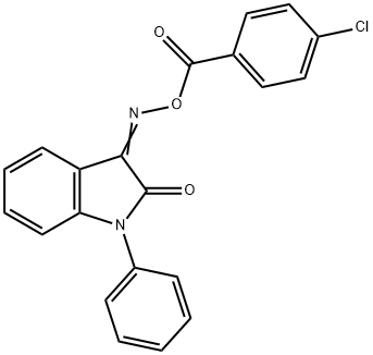 3-([(4-CHLOROBENZOYL)OXY]IMINO)-1-PHENYL-1,3-DIHYDRO-2H-INDOL-2-ONE 结构式