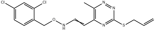 3-(ALLYLSULFANYL)-5-(2-([(2,4-DICHLOROBENZYL)OXY]AMINO)VINYL)-6-METHYL-1,2,4-TRIAZINE 结构式