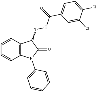3-([(3,4-DICHLOROBENZOYL)OXY]IMINO)-1-PHENYL-1,3-DIHYDRO-2H-INDOL-2-ONE 结构式