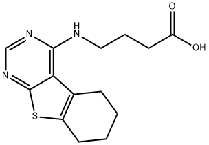 4-(5,6,7,8-TETRAHYDRO-BENZO[4,5]THIENO[2,3-D]-PYRIMIDIN-4-YLAMINO)-BUTYRIC ACID 结构式