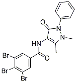 N-(2,3-DIMETHYL-5-OXO-1-PHENYL(3-PYRAZOLIN-4-YL))(3,4,5-TRIBROMOPHENYL)FORMAMIDE 结构式