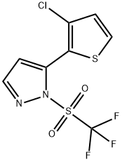 5-(3-CHLORO-2-THIENYL)-1-[(TRIFLUOROMETHYL)SULFONYL]-1H-PYRAZOLE 结构式