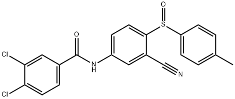 3,4-DICHLORO-N-(3-CYANO-4-[(4-METHYLPHENYL)SULFINYL]PHENYL)BENZENECARBOXAMIDE 结构式