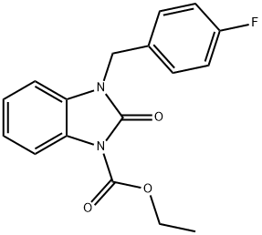 ETHYL 3-(4-FLUOROBENZYL)-2-OXO-2,3-DIHYDRO-1H-1,3-BENZIMIDAZOLE-1-CARBOXYLATE 结构式