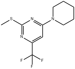 2-(METHYLSULFANYL)-4-PIPERIDINO-6-(TRIFLUOROMETHYL)PYRIMIDINE 结构式