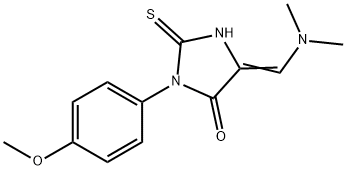 5-[(DIMETHYLAMINO)METHYLENE]-3-(4-METHOXYPHENYL)-2-THIOXOTETRAHYDRO-4H-IMIDAZOL-4-ONE 结构式