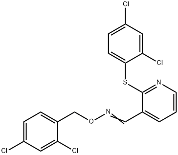2-[(2,4-DICHLOROPHENYL)SULFANYL]NICOTINALDEHYDE O-(2,4-DICHLOROBENZYL)OXIME 结构式