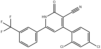 4-(2,4-DICHLOROPHENYL)-2-HYDROXY-6-[3-(TRIFLUOROMETHYL)PHENYL]NICOTINONITRILE 结构式