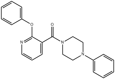 (2-苯氧基吡啶-3-基)(4-苯基哌嗪-1-基)甲酮 结构式