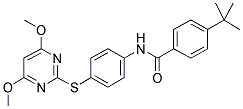 4-TERT-BUTYL-N-[4-[(4,6-DIMETHOXYPYRIMIDIN-2-YL)THIO]PHENYL]BENZAMIDE 结构式