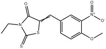 3-ETHYL-5-[(4-METHOXY-3-NITROPHENYL)METHYLENE]-2-THIOXO-1,3-THIAZOLAN-4-ONE 结构式