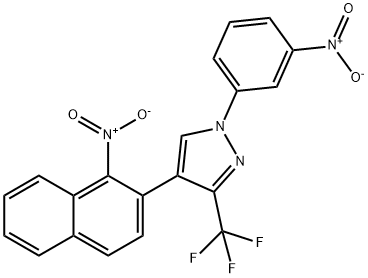 4-(1-NITRO-2-NAPHTHYL)-1-(3-NITROPHENYL)-3-(TRIFLUOROMETHYL)-1H-PYRAZOLE 结构式