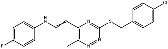 N-(2-(3-[(4-CHLOROBENZYL)SULFANYL]-6-METHYL-1,2,4-TRIAZIN-5-YL)VINYL)-4-FLUOROANILINE 结构式