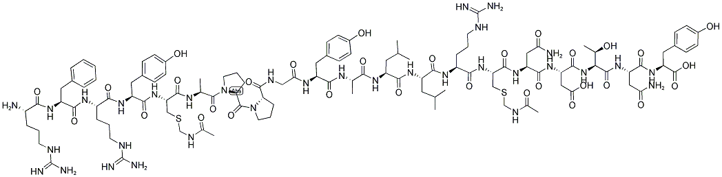 ARG-PHE-ARG-TYR-CYS(ACM)-ALA-PRO-PRO-GLY-TYR-ALA-LEU-LEU-ARG-CYS(ACM)-ASN-ASP-THR-ASN-TYR 结构式