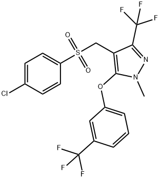 4-([(4-CHLOROPHENYL)SULFONYL]METHYL)-1-METHYL-3-(TRIFLUOROMETHYL)-5-[3-(TRIFLUOROMETHYL)PHENOXY]-1H-PYRAZOLE 结构式