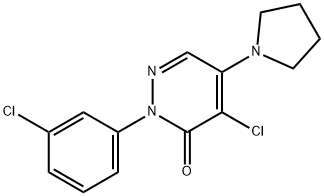 4-氯-2-(3-氯苯基)-5-(吡咯烷-1-基)哒嗪-3(2H)-酮 结构式