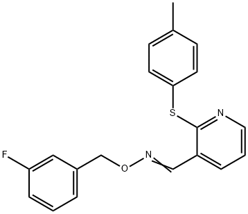 2-[(4-METHYLPHENYL)SULFANYL]NICOTINALDEHYDE O-(3-FLUOROBENZYL)OXIME 结构式