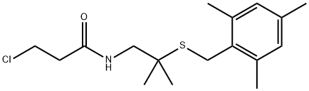 3-CHLORO-N-(2-[(MESITYLMETHYL)SULFANYL]-2-METHYLPROPYL)PROPANAMIDE 结构式