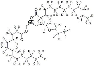 1,2-DIMYRISTOYL-D54-SN-GLYCERO-3-PHOSPHOCHOLINE-1,1,2,2-D4 结构式