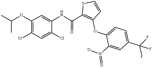 N-(2,4-DICHLORO-5-ISOPROPOXYPHENYL)-3-[2-NITRO-4-(TRIFLUOROMETHYL)PHENOXY]-2-THIOPHENECARBOXAMIDE 结构式