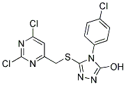 4-(4-CHLOROPHENYL)-5-([(2,6-DICHLOROPYRIMIDIN-4-YL)METHYL]THIO)-4H-1,2,4-TRIAZOL-3-OL 结构式