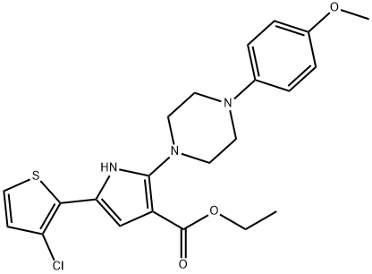 ETHYL 5-(3-CHLORO-2-THIENYL)-2-[4-(4-METHOXYPHENYL)PIPERAZINO]-1H-PYRROLE-3-CARBOXYLATE 结构式