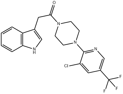 1-(4-(3-CHLORO-5-(TRIFLUOROMETHYL)(2-PYRIDYL))PIPERAZINYL)-2-INDOL-3-YLETHAN-1-ONE 结构式