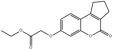 (4-OXO-1,2,3,4-TETRAHYDRO-CYCLOPENTA[C]CHROMEN-7-YLOXY)-ACETIC ACID ETHYL ESTER 结构式