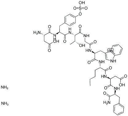 ASP-TYR(SO3H)-THR-GLY-TRP-NLE-ASP-PHE-NH2 NH3 结构式