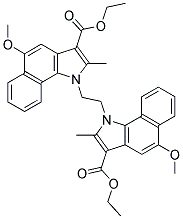 ETHYL 1-(2-[3-(ETHOXYCARBONYL)-5-METHOXY-2-METHYL-1H-BENZO[G]INDOL-1-YL]ETHYL)-5-METHOXY-2-METHYL-1H-BENZO[G]INDOLE-3-CARBOXYLATE 结构式