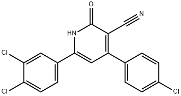 4-(4-CHLOROPHENYL)-6-(3,4-DICHLOROPHENYL)-2-HYDROXYNICOTINONITRILE 结构式