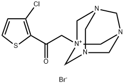 1-[2-(3-CHLORO-2-THIENYL)-2-OXOETHYL]-3,5,7-TRIAZA-1-AZONIATRICYCLO[3.3.1.1(3,7)]DECANE BROMIDE 结构式