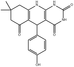 5-(4-HYDROXYPHENYL)-8,8-DIMETHYL-5,8,9,10-TETRAHYDROPYRIMIDO[4,5-B]QUINOLINE-2,4,6(1H,3H,7H)-TRIONE 结构式