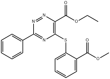 ETHYL 5-([2-(METHOXYCARBONYL)PHENYL]SULFANYL)-3-PHENYL-1,2,4-TRIAZINE-6-CARBOXYLATE 结构式