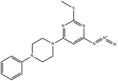 4-AZIDO-2-(METHYLSULFANYL)-6-(4-PHENYLPIPERAZINO)PYRIMIDINE 结构式