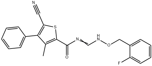 5-CYANO-N-(([(2-FLUOROBENZYL)OXY]IMINO)METHYL)-3-METHYL-4-PHENYL-2-THIOPHENECARBOXAMIDE 结构式