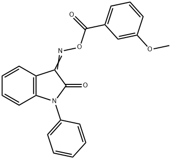 3-([(3-METHOXYBENZOYL)OXY]IMINO)-1-PHENYL-1,3-DIHYDRO-2H-INDOL-2-ONE 结构式