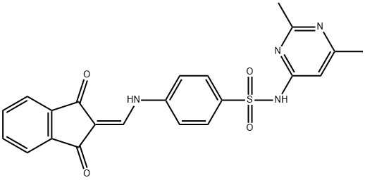 2-(((4-(((2,6-Dimethylpyrimidin-4-yl)amino)sulfonyl)phenyl)amino)methylene)indane-1,3-dione 结构式
