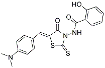 N-((5Z)-5-[4-(DIMETHYLAMINO)BENZYLIDENE]-4-OXO-2-THIOXO-1,3-THIAZOLIDIN-3-YL)-2-HYDROXYBENZAMIDE 结构式