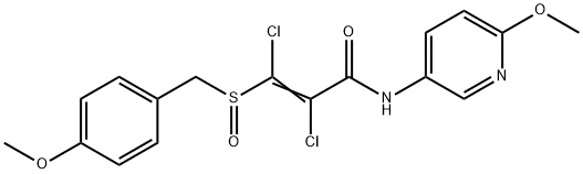 2,3-DICHLORO-3-[(4-METHOXYBENZYL)SULFINYL]-N-(6-METHOXY-3-PYRIDINYL)ACRYLAMIDE 结构式