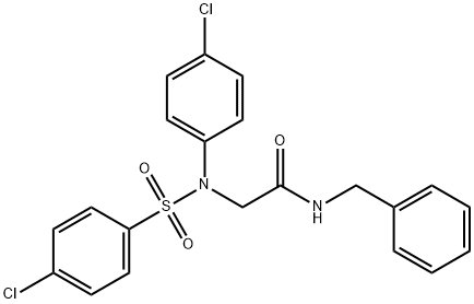 N-苄基-2-((4-氯-N-(4-氯苯基)苯基)磺酰胺)乙酰胺 结构式