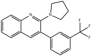 2-(1-PYRROLIDINYL)-3-[3-(TRIFLUOROMETHYL)PHENYL]QUINOLINE 结构式