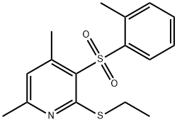 2-(Ethylsulfanyl)-4,6-dimethyl-3-pyridinyl 2-methylphenyl sulfone 结构式