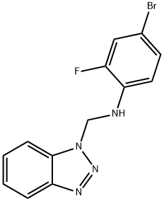 N-(1H-1,2,3-BENZOTRIAZOL-1-YLMETHYL)-4-BROMO-2-FLUOROANILINE 结构式