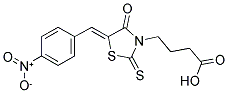 4-[(5Z)-5-(4-NITROBENZYLIDENE)-4-OXO-2-THIOXO-1,3-THIAZOLIDIN-3-YL]BUTANOIC ACID 结构式