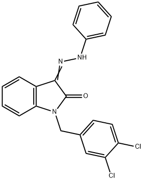 1-(3,4-DICHLOROBENZYL)-1H-INDOLE-2,3-DIONE 3-(N-PHENYLHYDRAZONE) 结构式