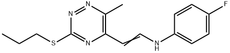 4-FLUORO-N-(2-[6-METHYL-3-(PROPYLSULFANYL)-1,2,4-TRIAZIN-5-YL]VINYL)ANILINE 结构式